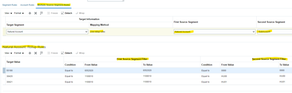 Chart of Account mapping in Oracle Fusion