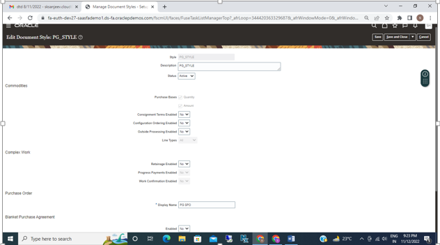 Purchasing Setup in Oracle Fusion