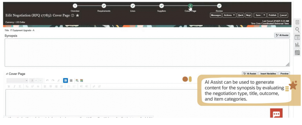 Use of AI and Redwood in Oracle Fusion