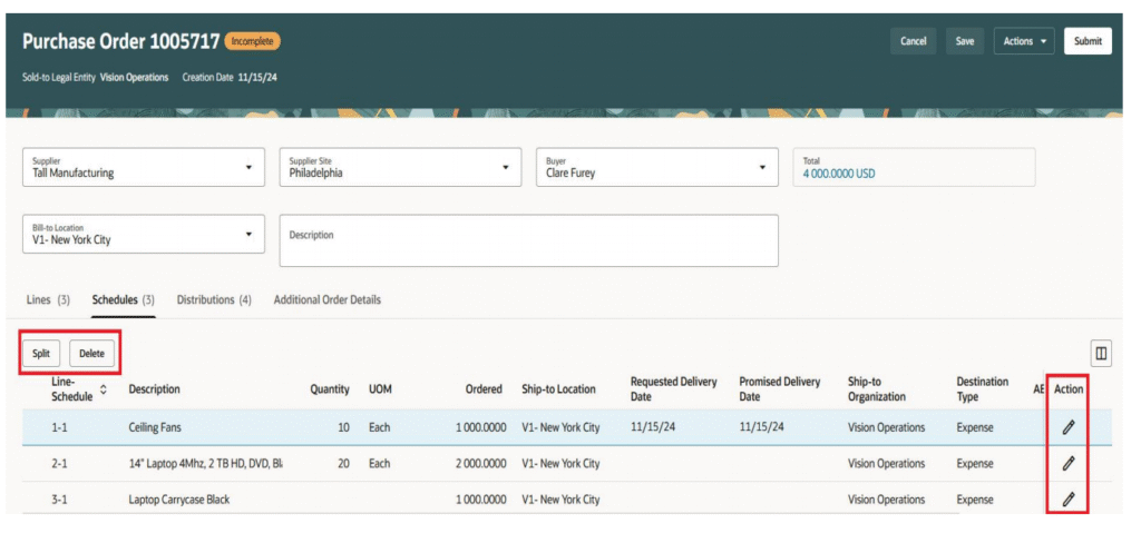 AI and Redwood for Purchase Orders in Oracle Fusion