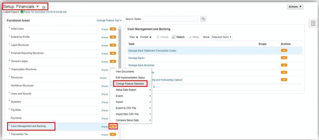 External transactions and bank transfer in oracle fusion cash management