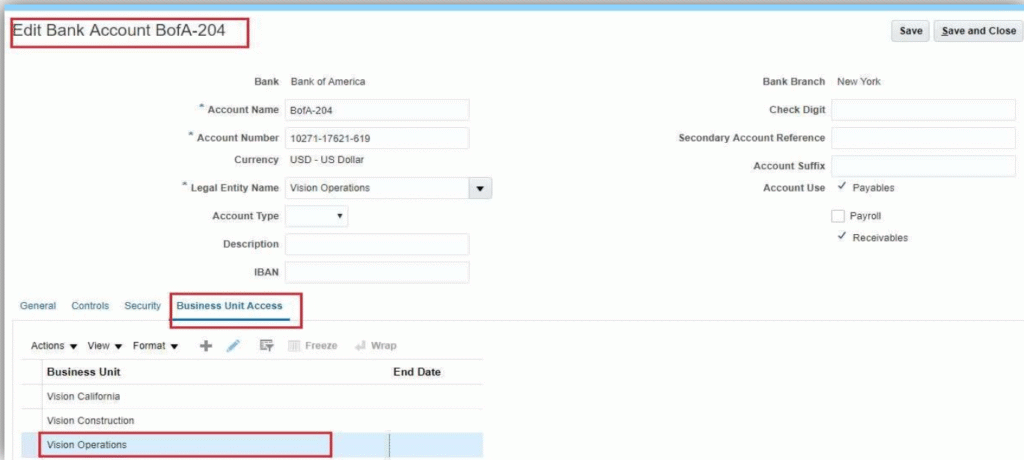 External transactions and bank transfer