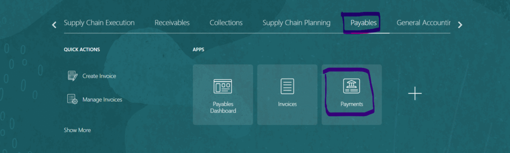 Payment scenarios in Oracle Fusion