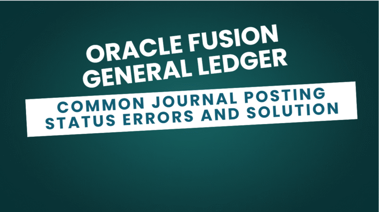 Common GL posting error in oracle fusion