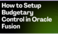 How to Setup Budgetary Control in Oracle Fusion